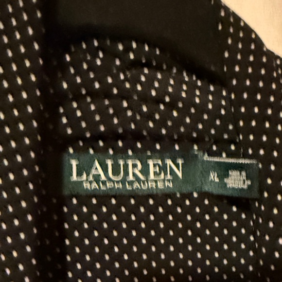 17-Lauren Ralph Lauren Black and White Dotted Blouse - Picture 3 of 4